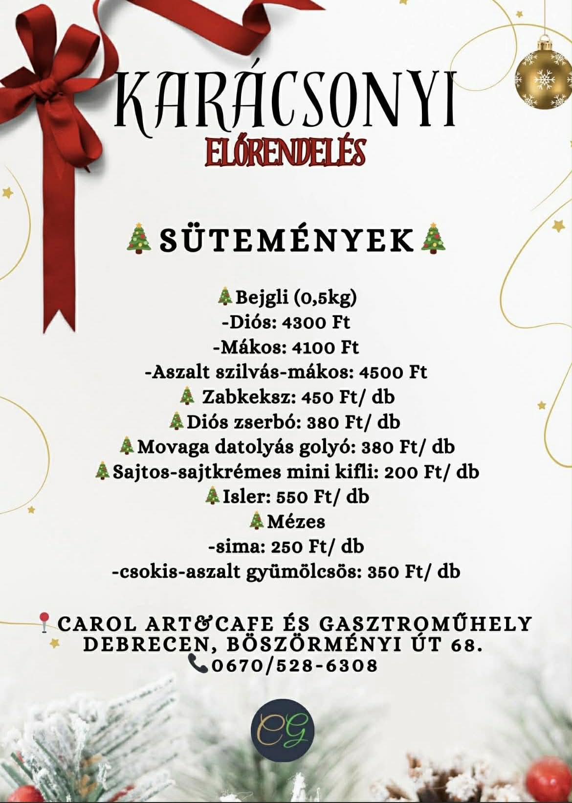 svédasztalos menü carol gasztroműhely Debrecen